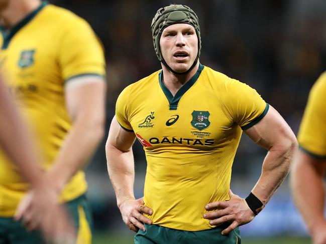 David Pocock of the Wallabies looks on during the International Test match between the Australian Wallabies and Manu Samoa at Bankwest Stadium this month. Picture: Getty