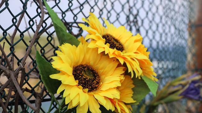 Flowers laid following the death of Simon Nellist. Picture: Nicholas Eagar