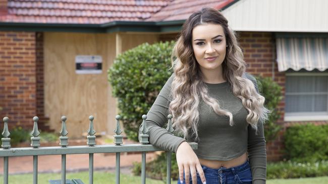 Dimity Rustage, 19, was the first to rush to the aid of two women after a car crashed into a house in Birrong. Picture: Melvyn Knipe
