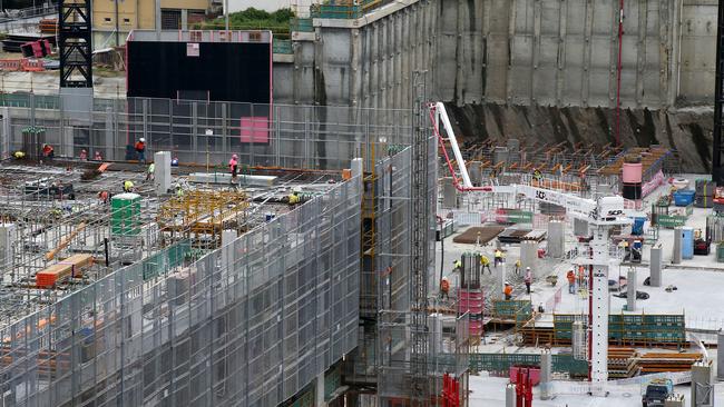 Construction surges ahead on the “game-changing” development. Picture: AAP/David Clark