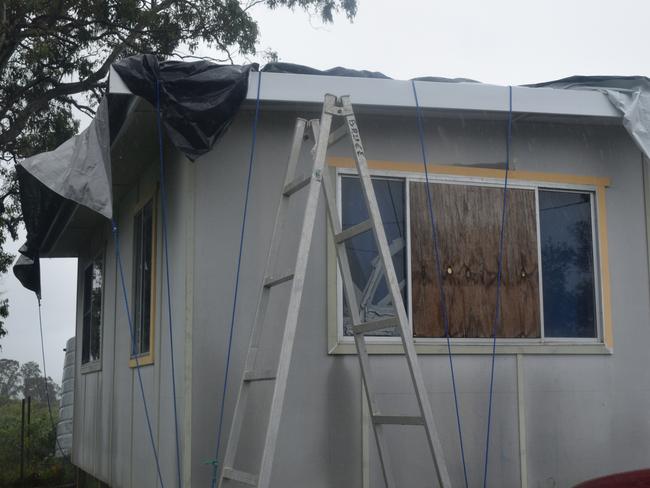 Sharon Coombs‘ Sneesbys Lane property in Patchs Beach was covered in 3m of water. Picture: Nicholas Rupolo.