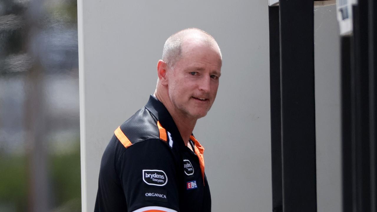 Wests Tigers new head of football Tim Sheens arrives for his first day at work after flying in from the UK last night, pictured arriving at Tigers administration in Concord. Coach Michael Maguire pictured at head quarters. Picture: Toby Zerna