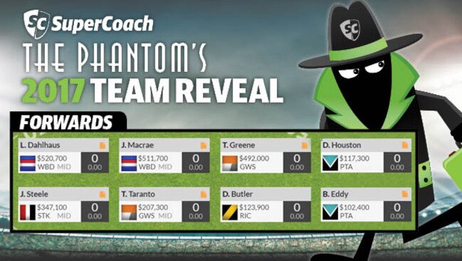 THe Phantom's SuperCoach forward line revealed.