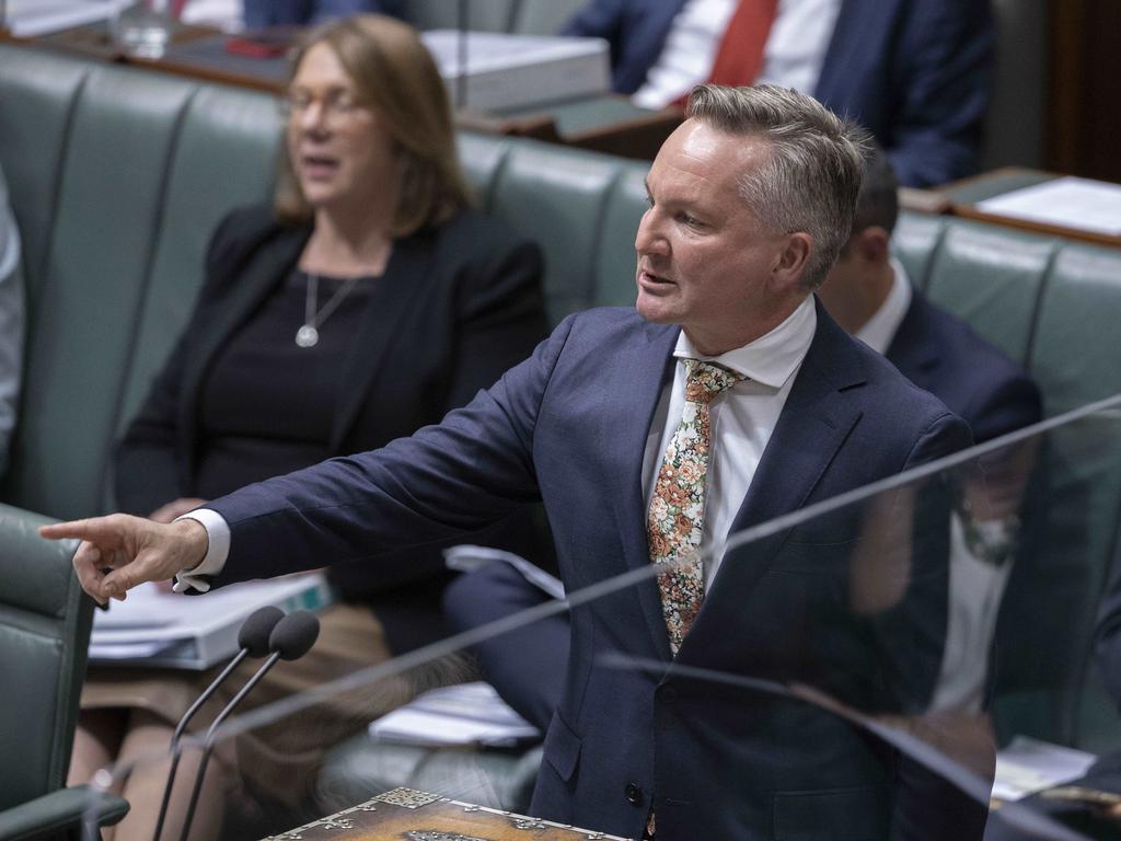 Chris Bowen delivered the inaugural Climate Change Statement to the House of Representatives on Thursday. Picture: NCA NewsWire / Gary Ramage