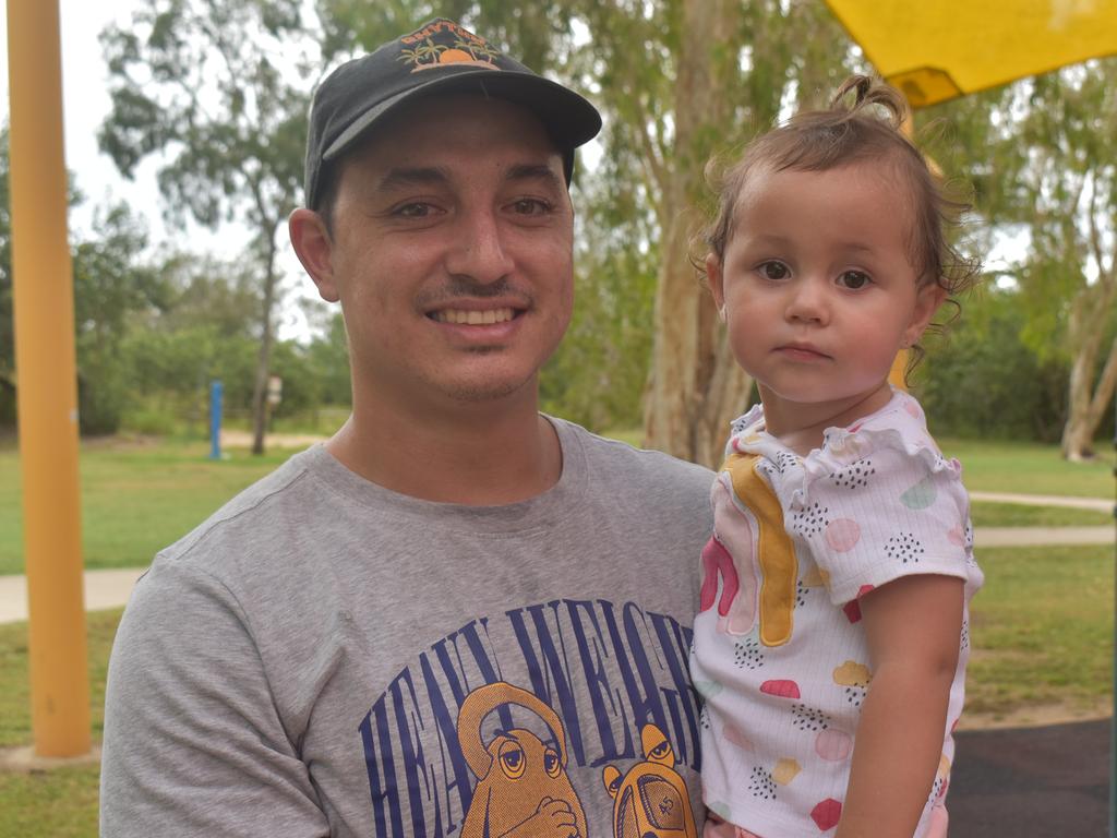 Alex and Aaliyah Marsters celebrating Australia Day at Quote Park on January 26, 2022. Picture: Lillian Watkins