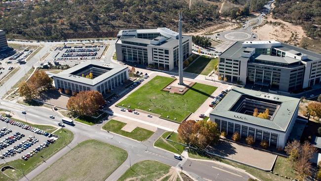 Aerial view of the Defence buildings in Canberra where a former Army officer suicided in the car park. Picture: Defence Department