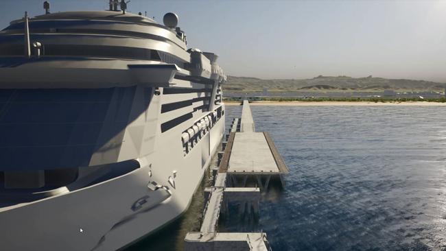 The proposed offshore Gold Coast cruise ship terminal. Photo: Supplied