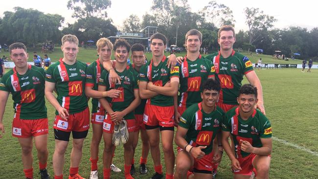 Some of the winning Wynnum Manly Meninga Cup squad at Bishop Park.