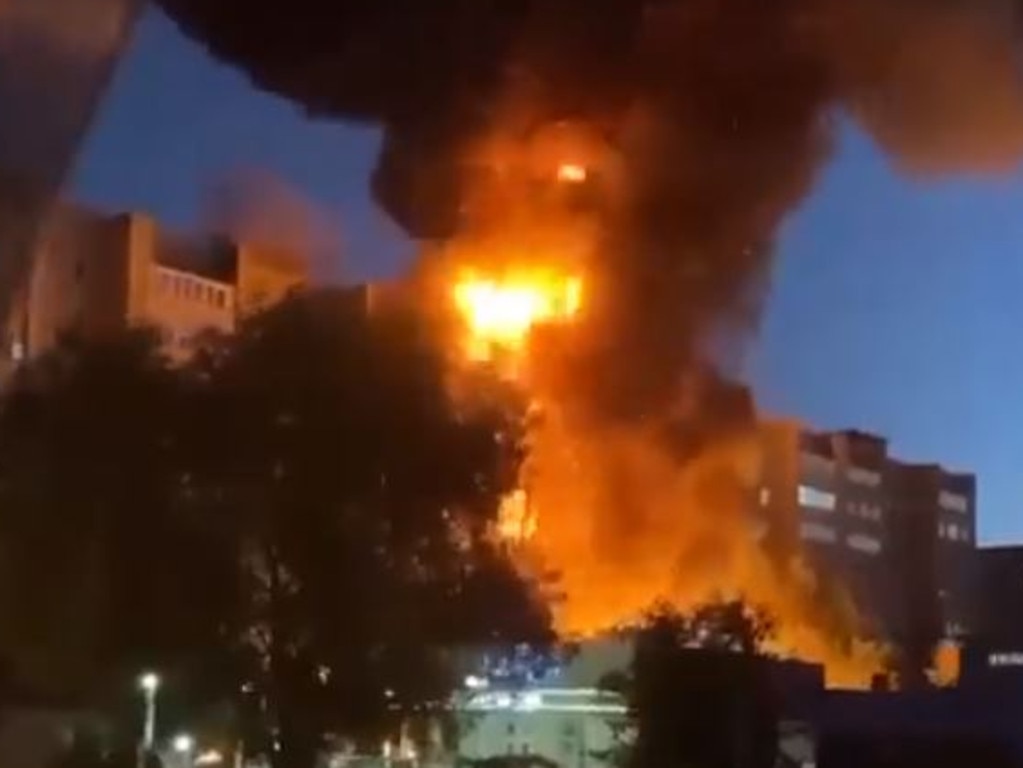 The military aircraft crashed near a residential building in Yeysk.