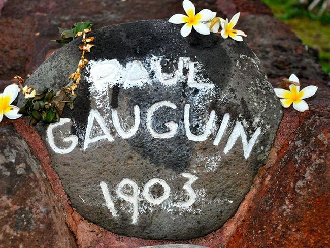 Memorial stone of artist Paul Gauguin on the Marquesas Islands. Picture credit: Aranui Cruises' Facebook