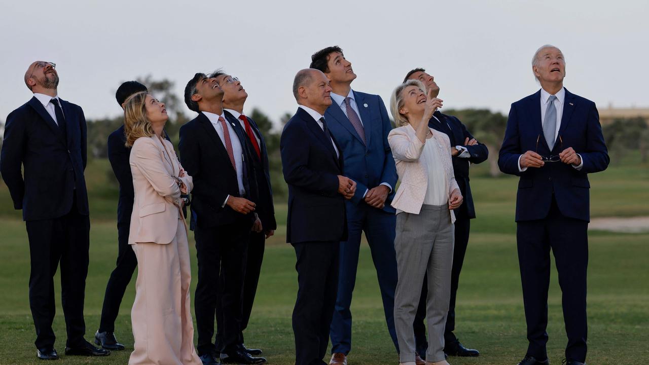 President Biden was seen “losing focus” at a G7 summit in Italy, according to a new report. Picture: Ludovic MARIN / AFP