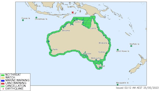 The Bureau of Meteorology assured residents in Australia’s north that there was no tsunami threat. Picture: BOM