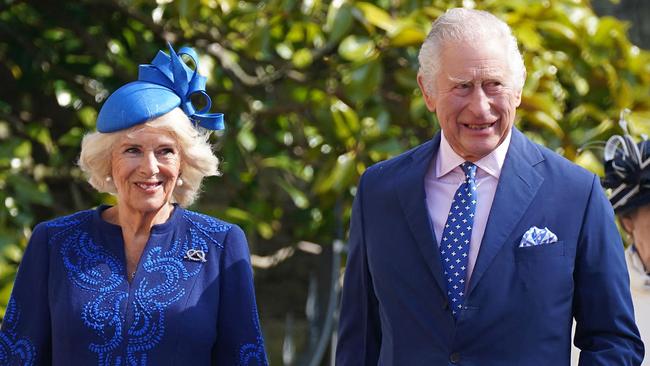 Britain's King Charles III and Britain's Camilla, Queen Consort.