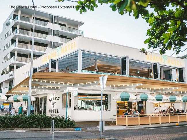 The Strand’s Anelay Rooftop Bar and Restaurant has been renamed The Beach Hotel. Picture: Kickon Group.