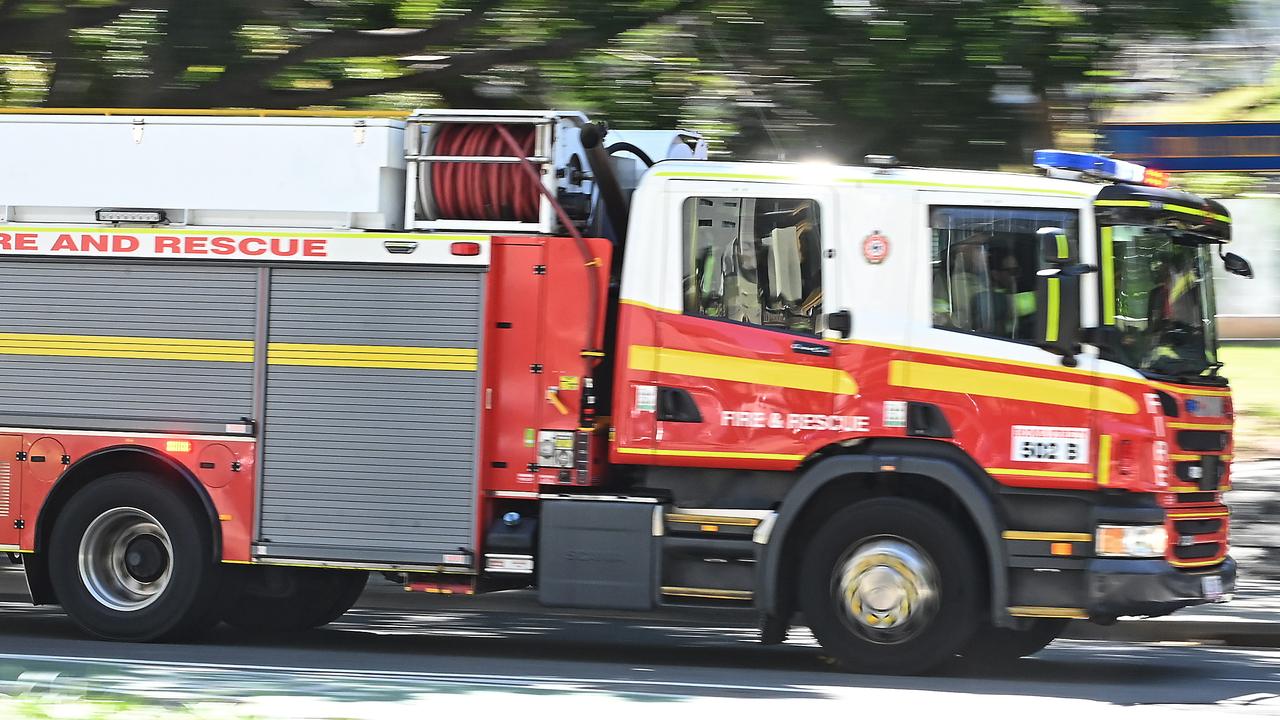 A house has been destroyed by fire west of Brisbane.