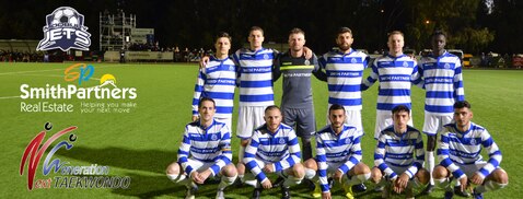 Modbury Jets wore 1965 commemorative kits during its 2-1 win over rival Para Hills at Ridgehaven on Friday.