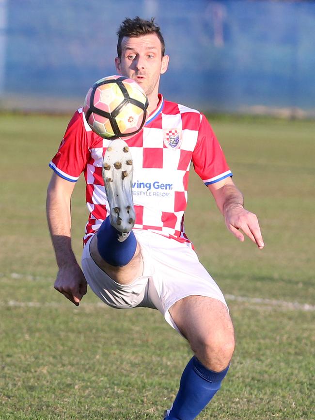 Chris Broadfoot in action for Gold Coast Knights in the 2017 Premier League. Picture: Richard Gosling