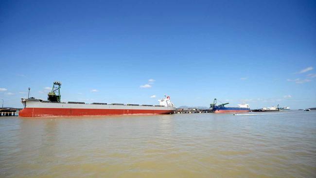 Coal ships at RG Tanna Coal Export Terminal on the GPC Gladstone Harbour Tour. Picture: David Sparkes