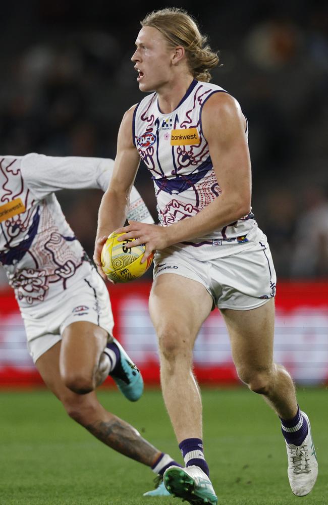 Hayden Young has given the Dockers’ midfield a new look this season. Picture: Michael Klein