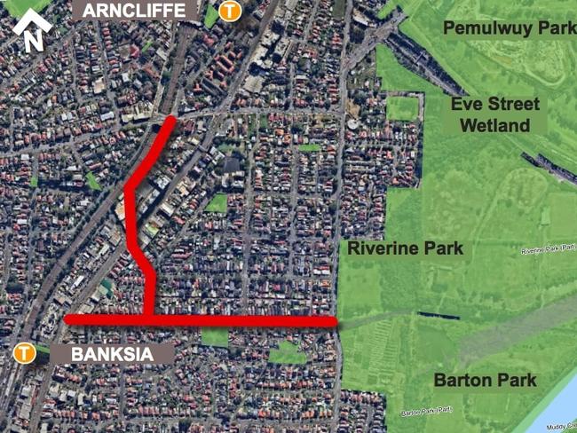 Proposed cycle and pedestrian route. Picture: Supplied