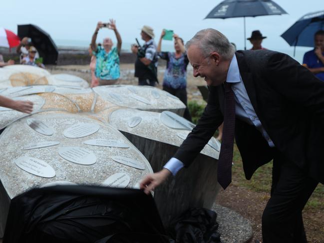 Territorians gathered at East Point Reserve to commemorate the 50th anniversary of Cyclone Tracy and to witness the unveiling of a new monument dedicated to those who perished from tragedy.