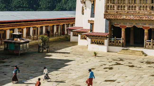 The Gangteng Monastery on a hilltop in central Bhutan. Picture: Chris Schalkx.