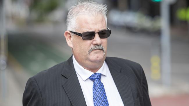 Ipswich City Council contractor Wayne Francis Innes arrives at the Brisbane District Court for sentencing in Brisbane on April 29, 2019 on charges including fraud and corruption.