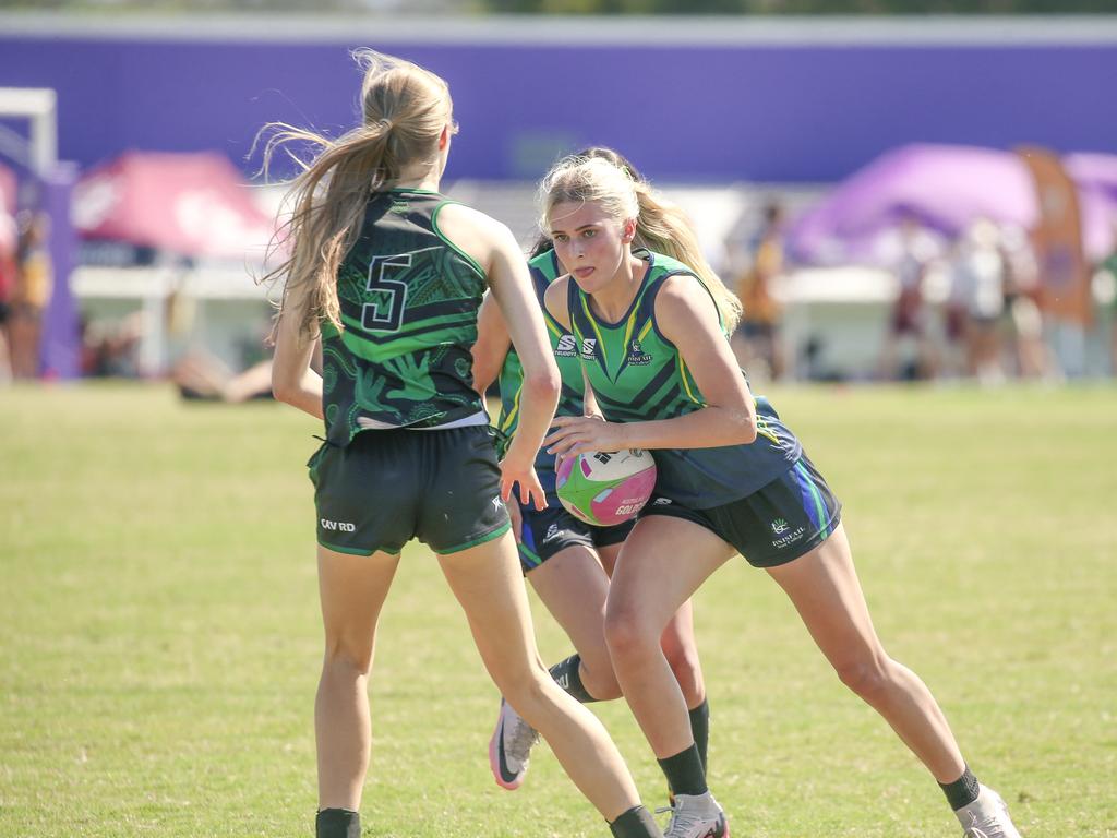 Cavendish Road State High V Innisfail State High at the 2024 Gold Coast Titans All Schools Touch Football Picture: Glenn Campbell