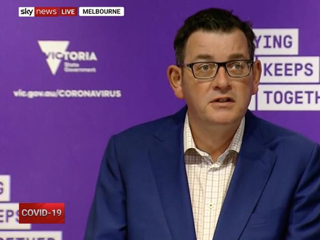 PICS: Daniel Andrews press conference Thursday 25 June 2020. Picture: Sky News