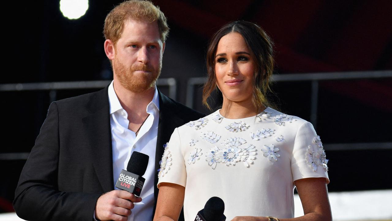 Harry And Meghan, pictured here in 2021, gave their well wishes to the Princess. Picture: Angela Weiss / AFP