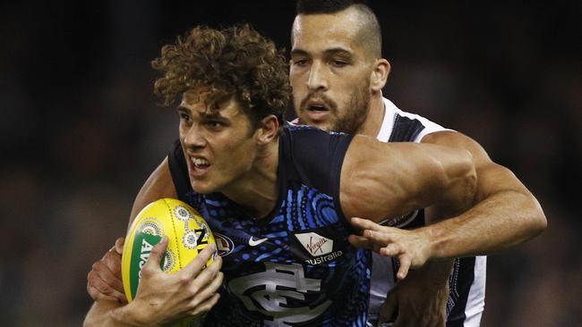 Charlie Curnow and the Blues played with spirit against the Saints.