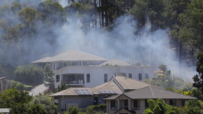 Homes under threat at Maudsland, December 2018. Picture Glenn Hampson