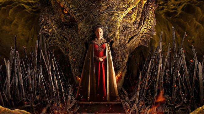 A promotional poster for House of the Dragon, featuring one of the central characters, Rhaenyra Targaryen. More on her later. Picture: Foxtel/HBO