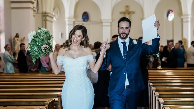 Wedding of Lucy Follent and Zachary Howarth. Picture: Anna Tomlinson