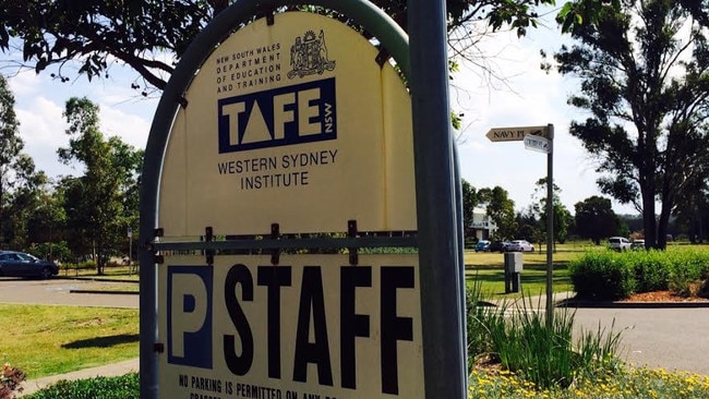 TAFE sign at the Nirimba Education Precinct, Quakers Hill. Generic Quakers Hill photos.