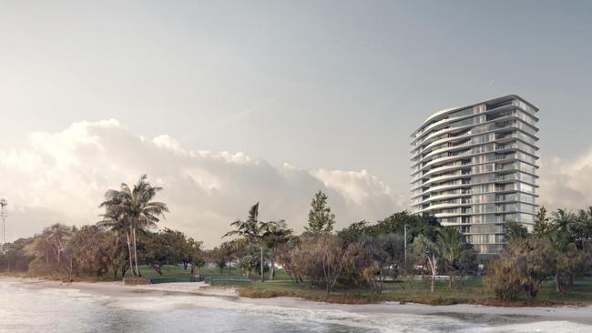 Artist impression of Sunland's One Marine tower high-rise development at Marine Parade, Labrador — residents support high rise in built-up areas. Picture: Sunland Group.