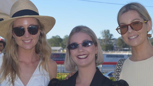 The Gympie Turf Club was packed full of happy punters as the region enjoyed its first ever TAB race meeting on Saturday, June 19, 2021: Bonnie Muller, Leena Nobbs and Alana Ratten.