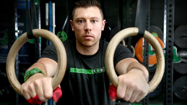 7/12/15 - Australian track cyclist Shane Perkins at CrossFit - pic Mike Burton