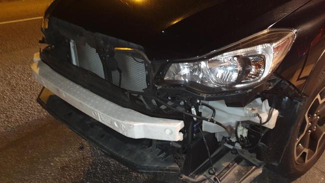 An alleged drunk driver was caught out by police after he allegedly crashed his car, lost his bumper on the road, and ran a red light in Bexley. Picture: NSW Traffic and Highway Patrol