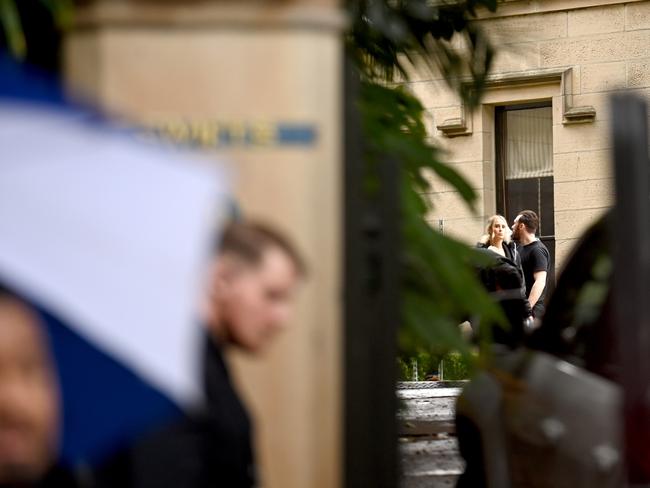 Security stand outside the wedding venue, Swifts, as deliveries arrive for Kyle Sandilands and Tegan Kynaston’s wedding. Picture: NCA NewsWire