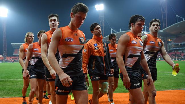 The season is becoming a giant mess for GWS after another loss on Saturday night. Picture: AAP Image