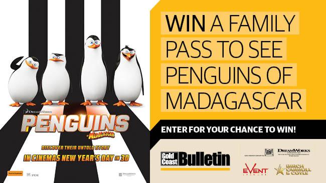 Win a family pass to see Penguins of Madagascar