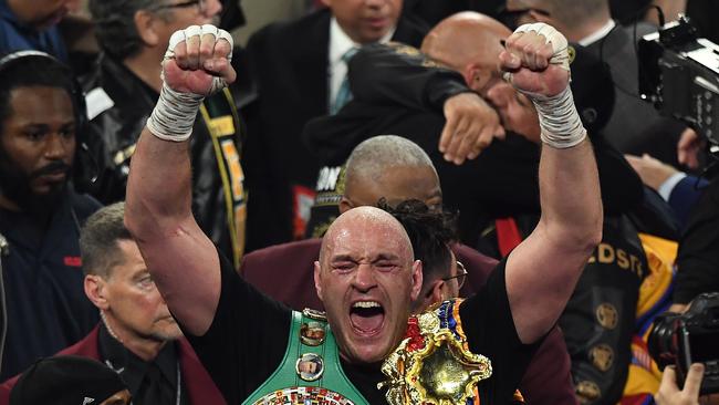 British boxer Tyson Fury after defeating Deontay Wilder in their second fight