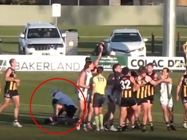 Tom Pearson was knocked out against Colac.