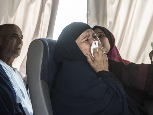 Distraught relatives of passengers on the EgyptAir flight are transported by bus to a gathering point at Cairo airport.