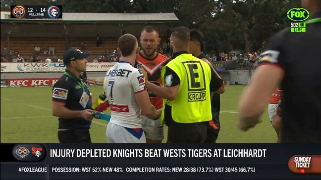 Tensions erupt at Leichhardt after Newcastle's miracle win