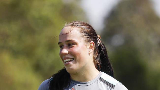 Rhiannon Byres at Australian Womens 7s training earlier this year.