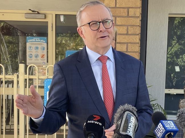 Prime  Minister Anthony Albanese visiting Good Start Tweed Heads on Wednesday. Picture: Savannah Pocock