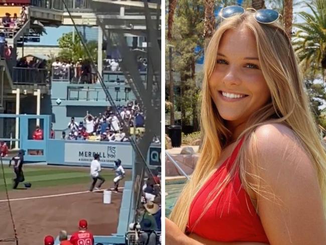 Los Angeles Dodgers ball girl.