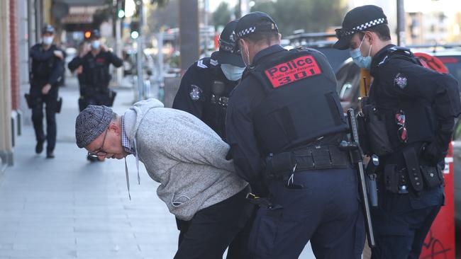 Man arrested in Melbourne. Picture: David Crosling